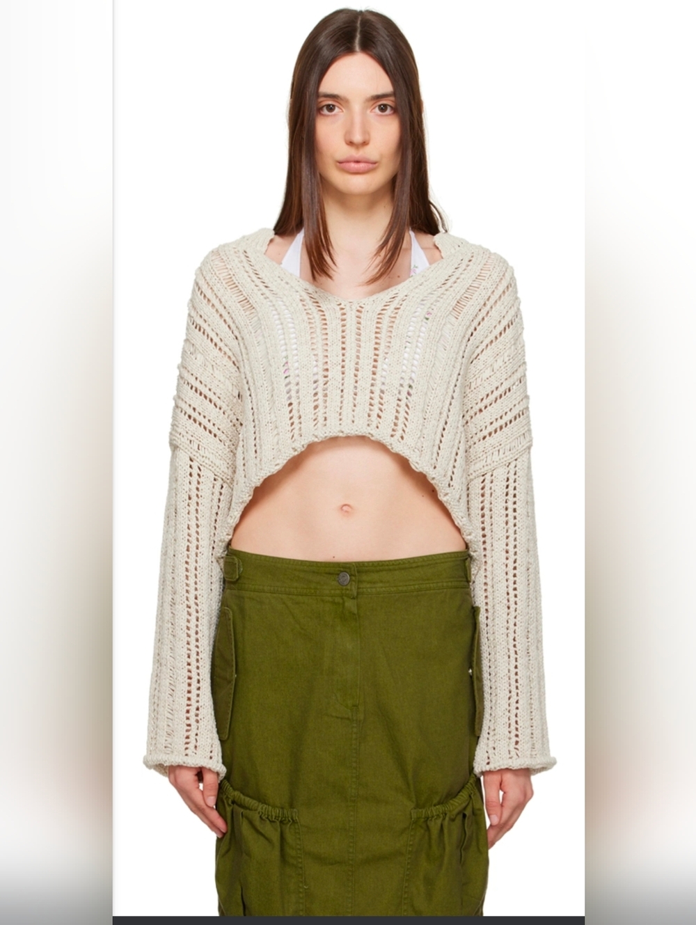 TheOpen Product Beige V-Neck Sweater size 3